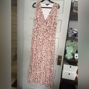 Lauren Ralph Lauren women's XXL sleeveless pink floral maxi dress